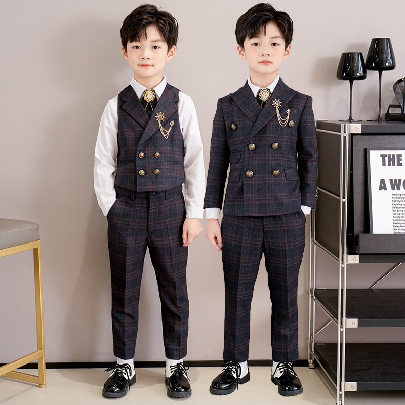 男童西装套装春秋帅气英伦风小主持人演出服钢琴花童礼服儿童西服