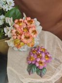 花团 芳圃原创纯牛皮手工立体花朵甜美可爱包挂件钥匙挂项链多用