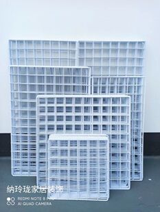 白色网格照片背景墙装饰挂架爬藤架幼儿园作品展示架家用铁网围栏