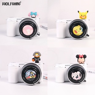卡通镜头盖套适用55/58/62/67相机装饰配件热化靴盖适马1850腾龙