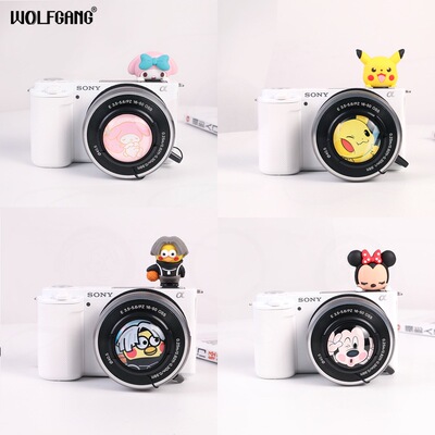 卡通镜头盖套适用55/58/62/67相机装饰配件热化靴盖适马1850腾龙