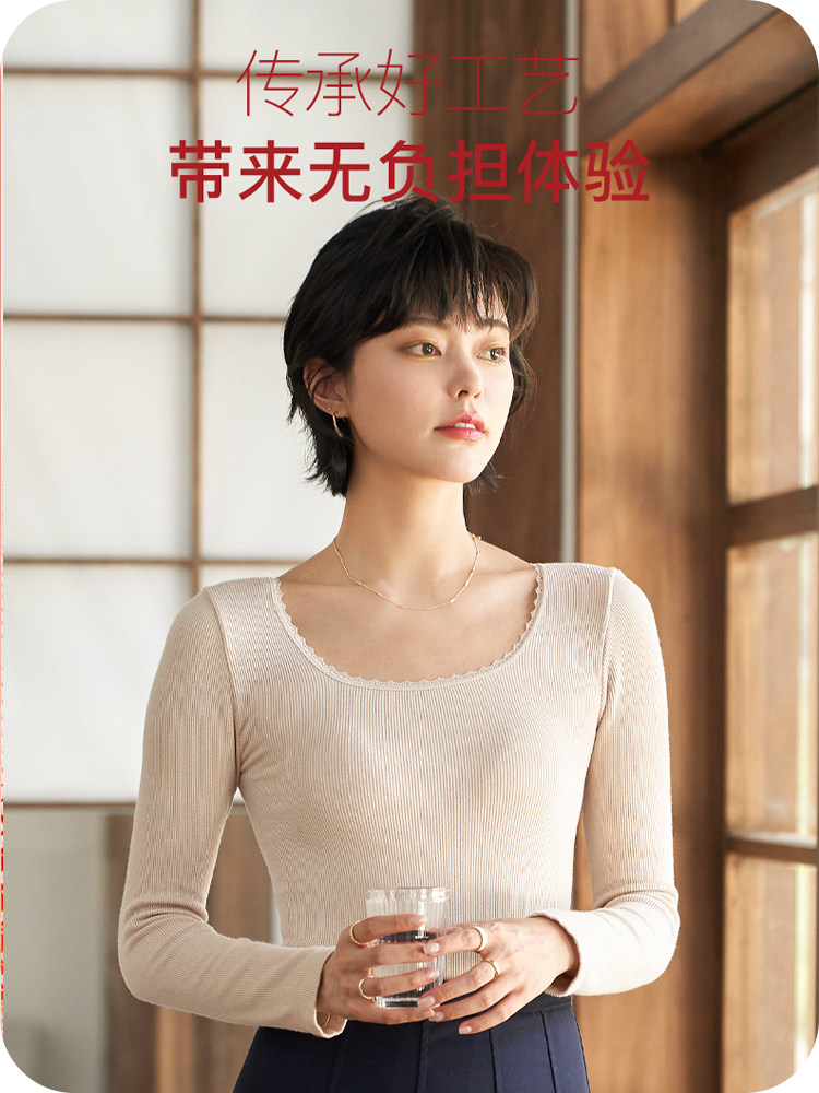 가을 의류 여성 따뜻한 내부 탑 여성 기본 레이어 테리 벨벳 중간 두꺼운 면모 기본 레이어 얇은 섹션 2022 새로운 스타일