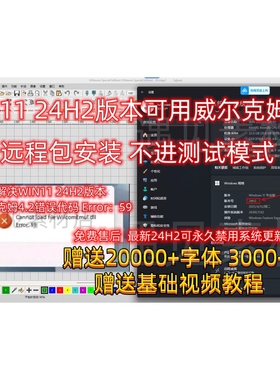 威尔克姆E4.2绣花制版软件安装WIN11 24H2版本 Error59代码解决