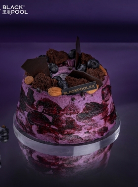 黑池65%黑巧蓝莓奶油生日奶油蛋糕新鲜现做深圳广州同城免费配送