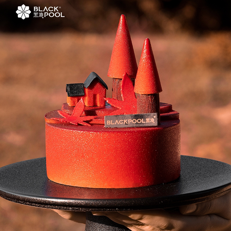 黑池天秤座秋之境黑巧车厘子慕斯星座生日蛋糕广州深圳同城配送