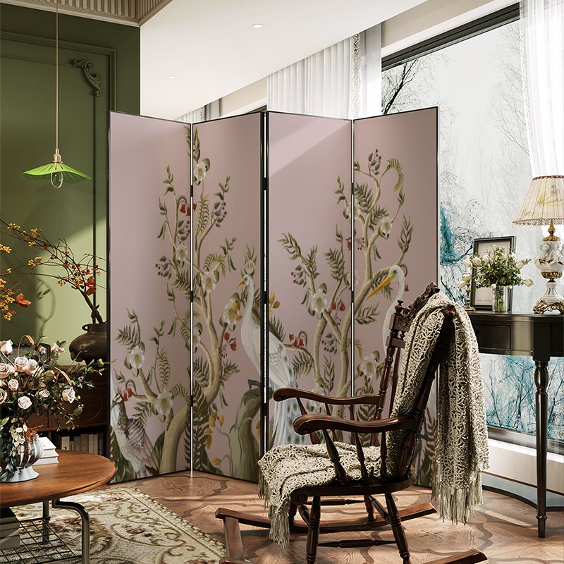 美式欧式南洋复古屏风隔断客厅卧室玄关遮挡折叠移动家用简易折屏