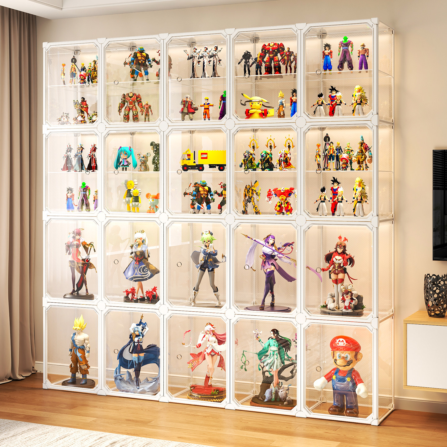 手办展示柜收纳置物架家用防尘乐高适用模型摆件透明高达收纳盒子,住宅家具,家用陈列柜,淘宝优惠券,粉丝福利购,淘宝优惠卷