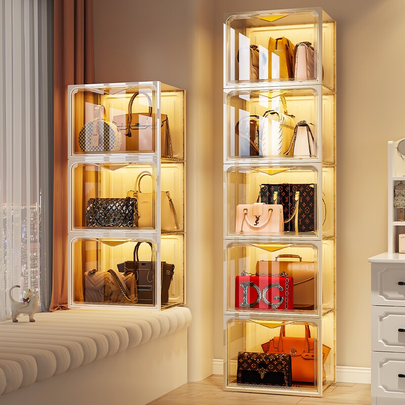 包包收纳神器放包包的收纳盒高级防尘包包展示柜子透明放置包架子