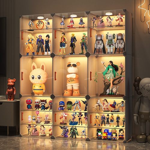 当天发！带灯！可分层手办柜