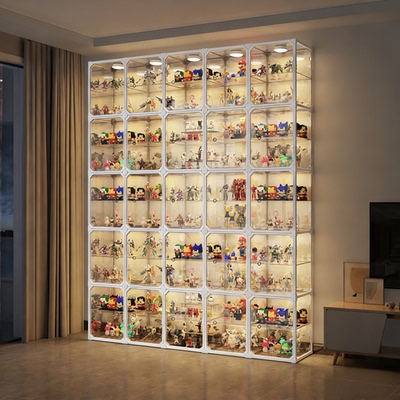 【可拆卸层板】磁吸门手办展示柜