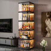 酒柜展示柜客厅靠墙小型家用落地洋酒柜子2025新款 白酒红酒置物架