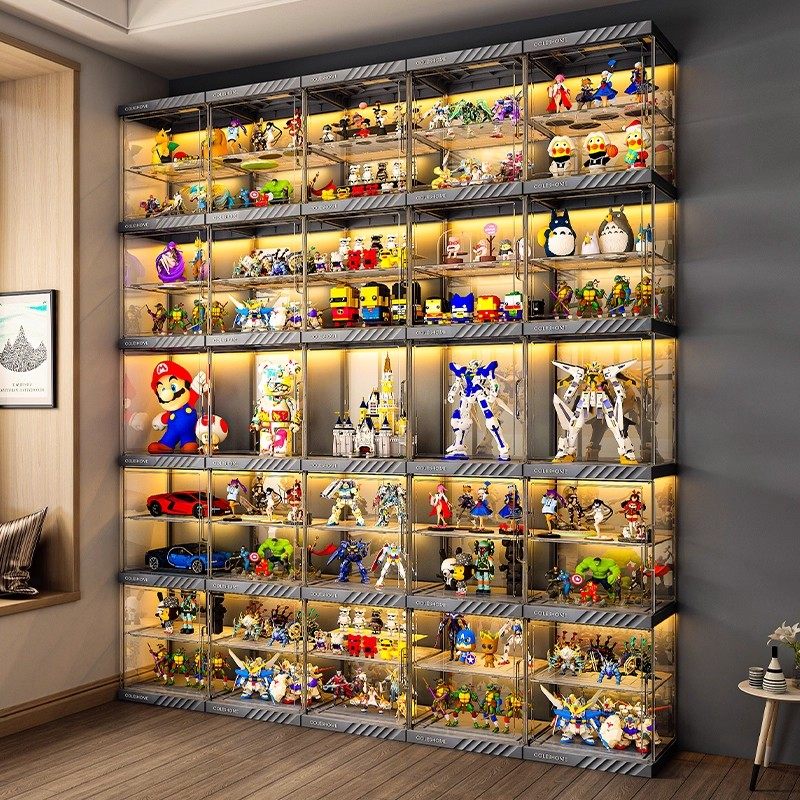 40CM层高！透明可分层手办展示柜