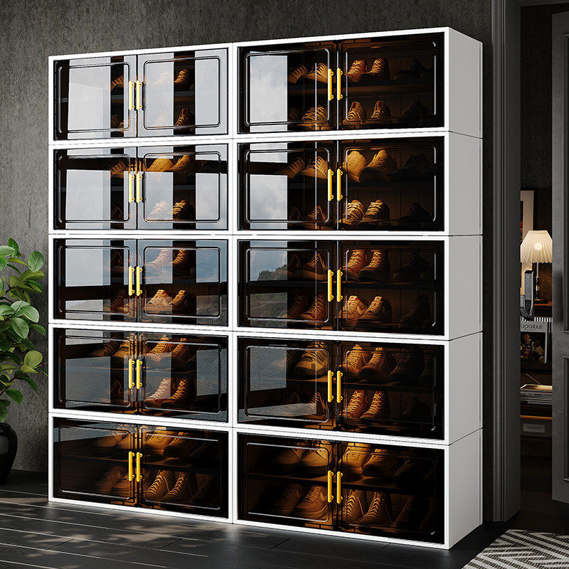透明鞋盒收纳盒鞋子收纳神器塑料收纳柜鞋柜家用门口一体靠墙鞋架,收纳整理,鞋盒,淘宝优惠券,粉丝福利购,淘宝优惠卷