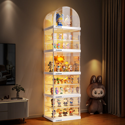 分层隔板可拆四面高透手办展柜