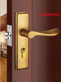 惠泰龙简约时尚的锌合金单舌门锁孔间距F140银带钥匙机械浴室拉手