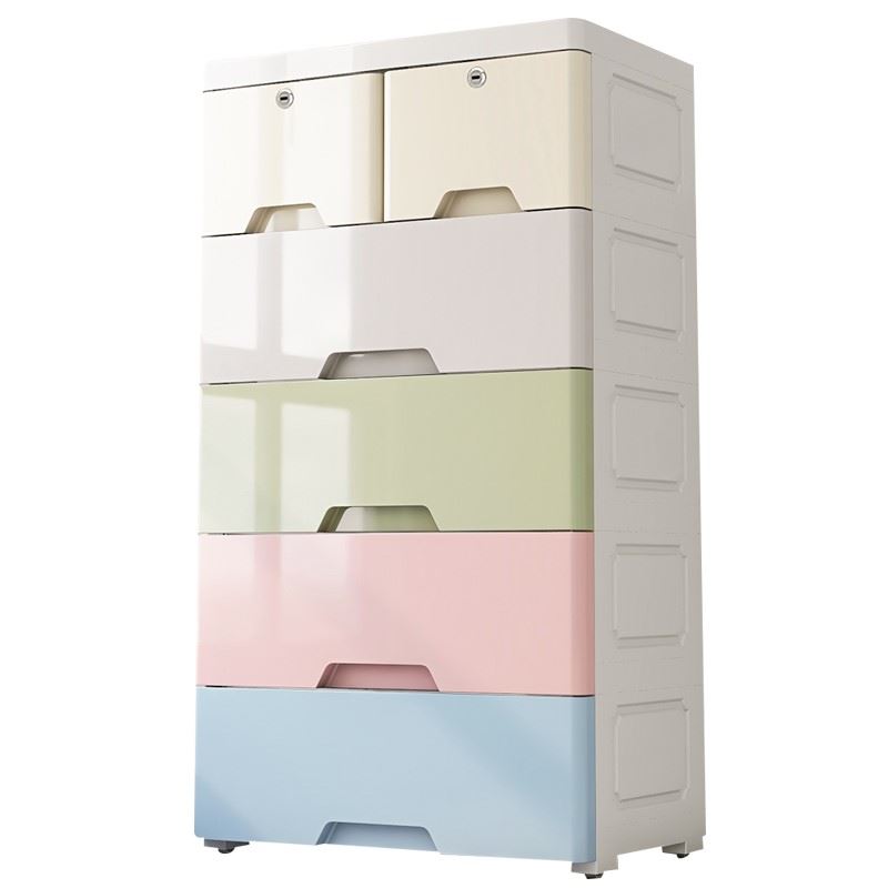 Thickened large plastic drawer type storage cabinet baby