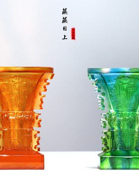 琉璃蒸蒸日上宝鼎风水摆件