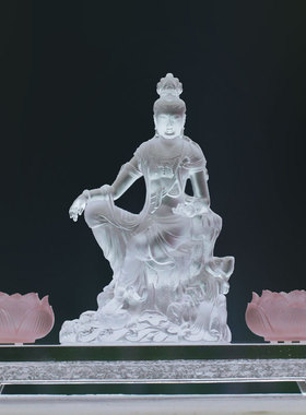 琉璃台底座摆件供奉礼佛文殊普贤