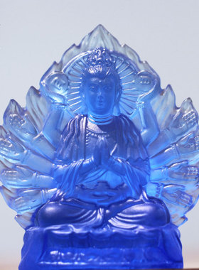 琉璃双面观音菩萨弥勒佛像摆件