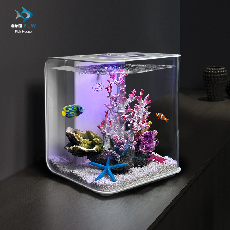 轻奢鱼缸客厅中小型家用智能免换水制氧过滤一体机桌面造景背滤缸