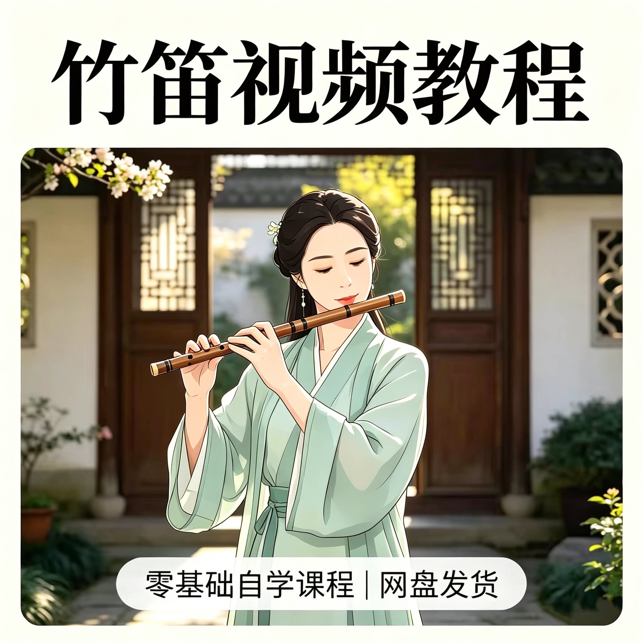竹笛零基础自学视频教程新手入门吹奏技法网盘学习课程资料