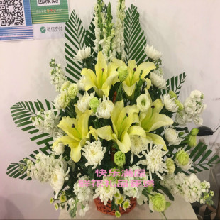 清明冬至\祭奠花束\扫墓鲜花\上海鲜花速递扫墓小花篮祭奠花篮