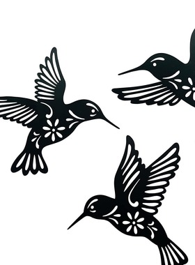 跨境蜂鸟墙面剪影Metal hummingbird wall art decor铁艺工艺品