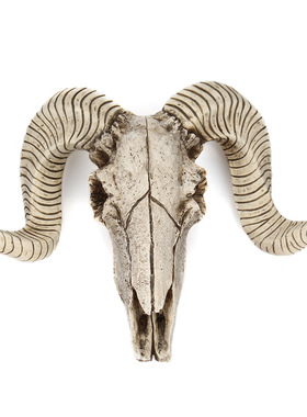 复古羊头骷髅壁挂树脂工艺品圣诞装饰节日羊角魔法家居摆件挂件骨