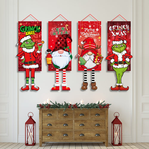 New Saint Grinch Elf Christmas Flag Decoration Mall Bar KTV