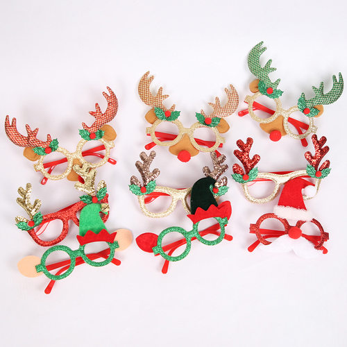 cute Elk Eyeframe Christmas Adult child Santa Claus Glasses