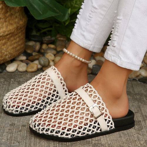 New retro woven thick soled Boken slippers for women, half