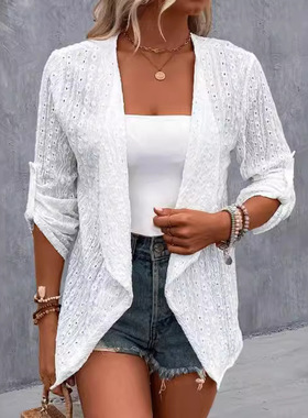 women's cardigan lace jacket top, air-conditioned mounta top