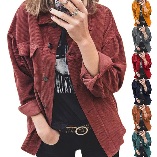 New women's button up cardigan long sleeved loose shirt top