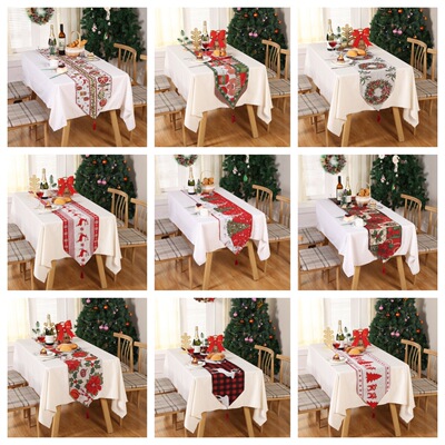 Table flags, Christmas decorations, dining table tablecloth
