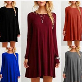 long commuting sleeved dress New loose women skirt
