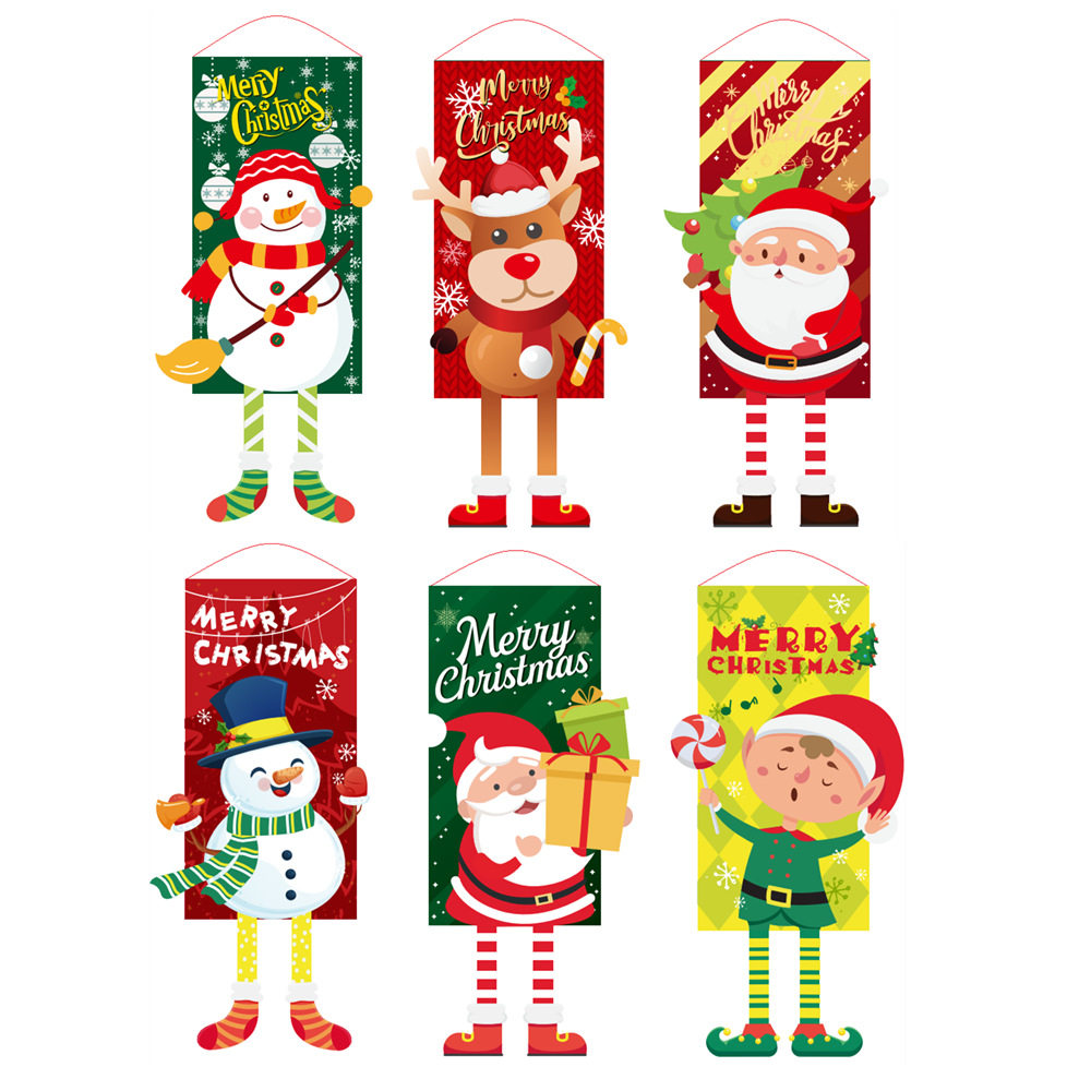 New Christmas decorations, flag hanging, door hanging, Sant