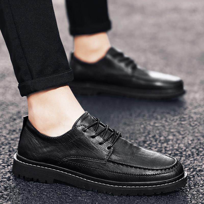 男鞋2026新季韩式时尚增高软底休闲鞋英国商务透气男皮鞋0419k