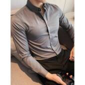 高级感衬衫 新郎结0130r 宴会正装 男长袖 商务休闲百搭潮流英伦修身