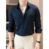 拉链暗门襟衬衫 高品质商务休闲抗皱易打0130r 新款 男长袖 2026春季