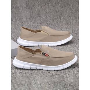 春秋帆布鞋男鞋大码透气便鞋男布鞋软底驾驶鞋0123z