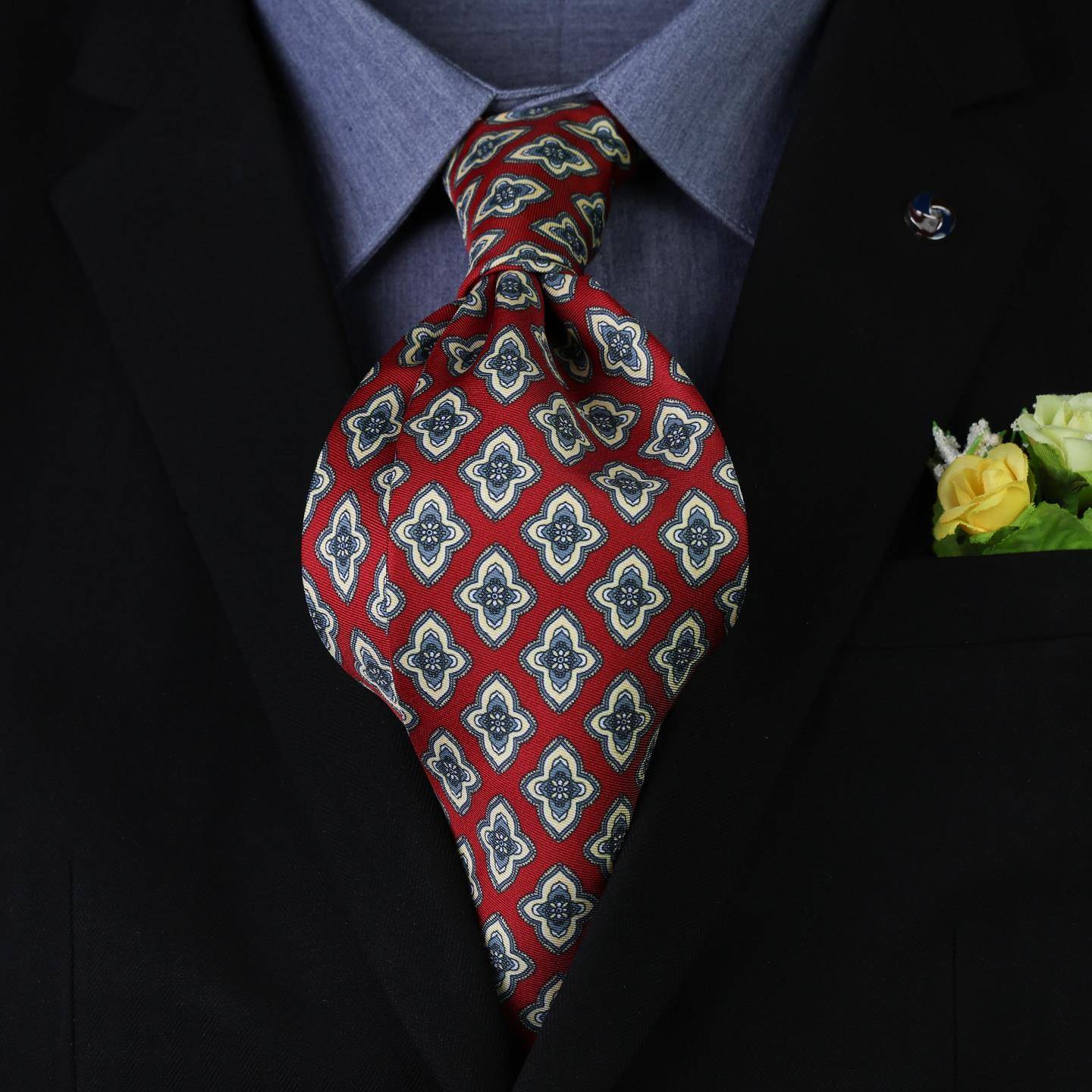 手打领带男士红色10CM宽版箭头型伴郎宴会新郎结婚1125w