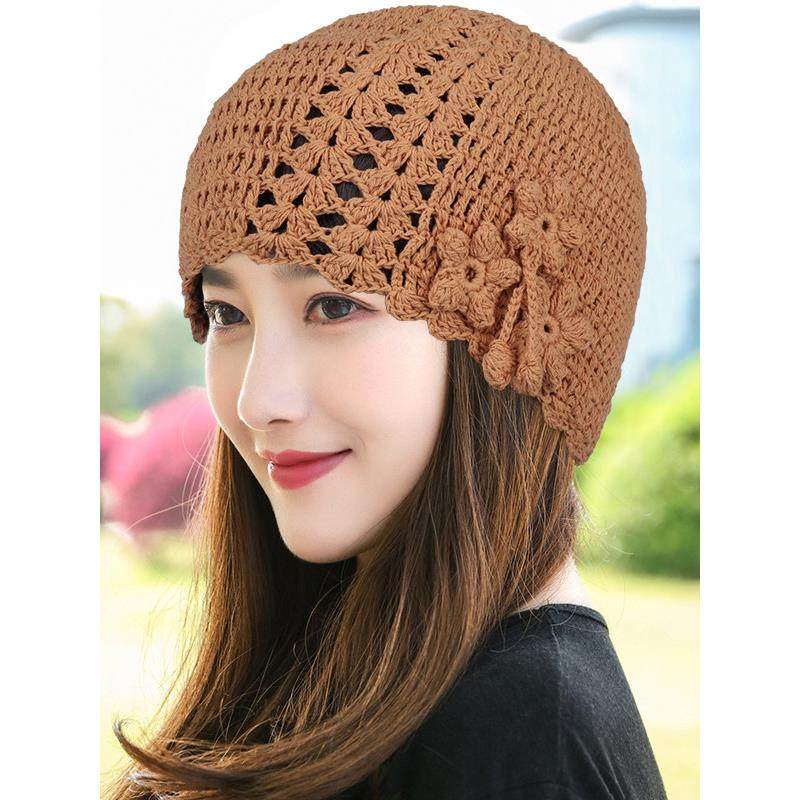针织帽镂空钩花单层优雅花朵包头帽春夏透气套头帽女0124w,服饰配件/皮带/帽子/围巾,帽子,淘宝优惠券,粉丝福利购,淘宝优惠卷
