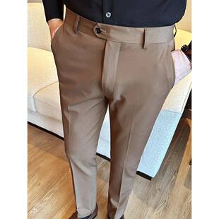 男休闲裤西裤秋士休闲纯色百搭时尚修身小脚0202k