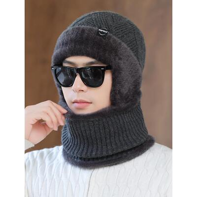 秋冬男士帽子中老年人爸爸毛线帽老人加加厚时尚保暖护耳针1212k