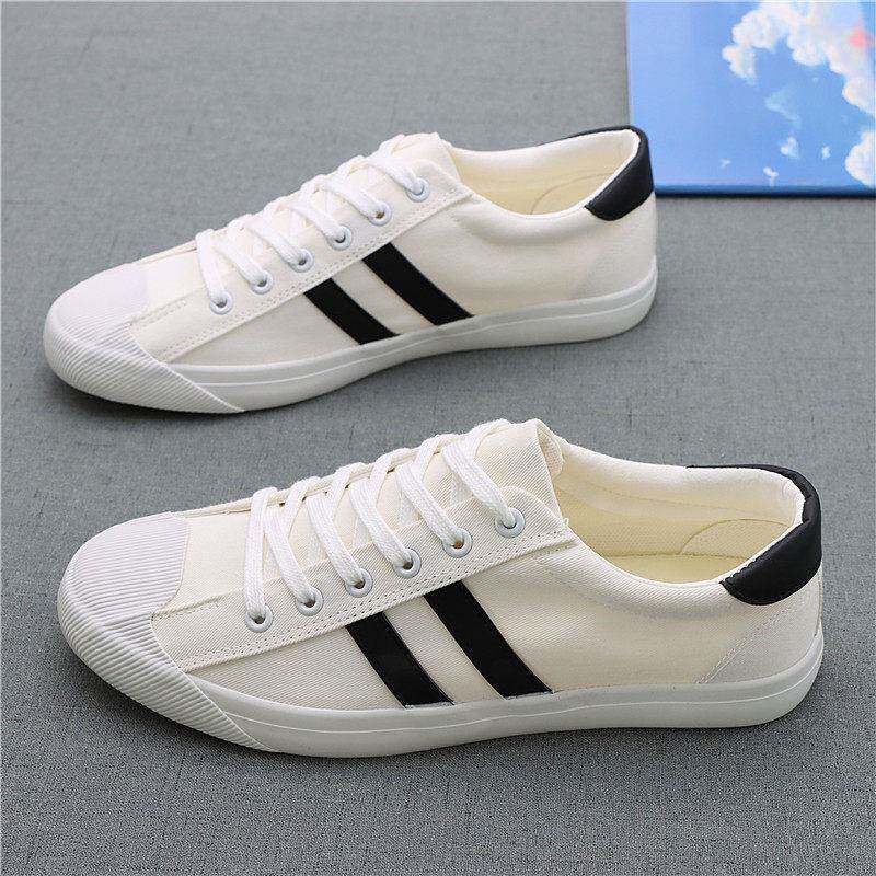 春夏男休闲鞋帆布鞋士新款低帮鞋系带休闲板鞋软底透气布鞋0228k