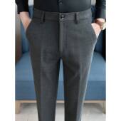 裤 加厚西裤 子0204w 新款 2026流行商务直筒休闲西装 男士 春季