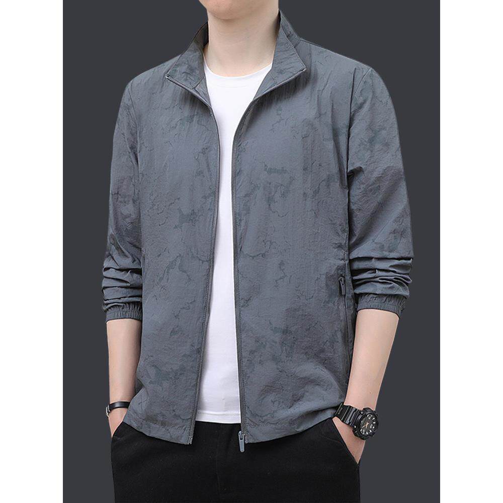 男防晒外套立领服夏季轻薄冰丝透气印花衣户外运动钓鱼皮肤0322k