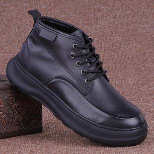 休闲加绒保暖皮鞋 秋冬新款 马丁靴男士 工装 1226z 高帮男鞋