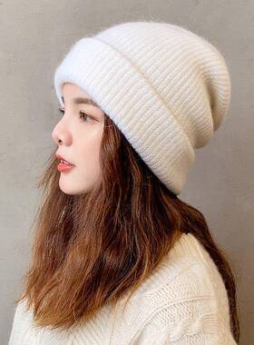 帽子女冬天韩版秋冬季针织帽加厚学保暖百搭护耳毛线帽日系0117k
