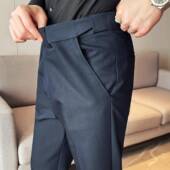 职业男裤 春季 商务西0204w 垂感修身 直筒裤 松紧腰西裤 男2026新款